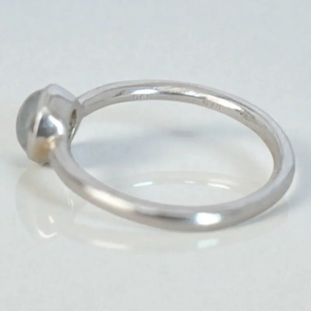 Vintage Sterling Silver 925 Blue Tourmaline Minimalist Stack Ring SIZE 10 - Picture 4 of 8